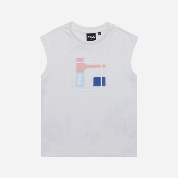 Camisetas Manga Corta Fila Niñas Blancas - Art Crew Neck Sleeveless - España 754826AYL